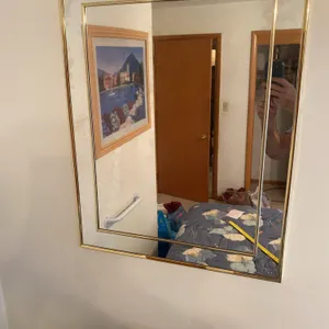 Gold-Tone Beveled Wall Mirror – 28" x 22"