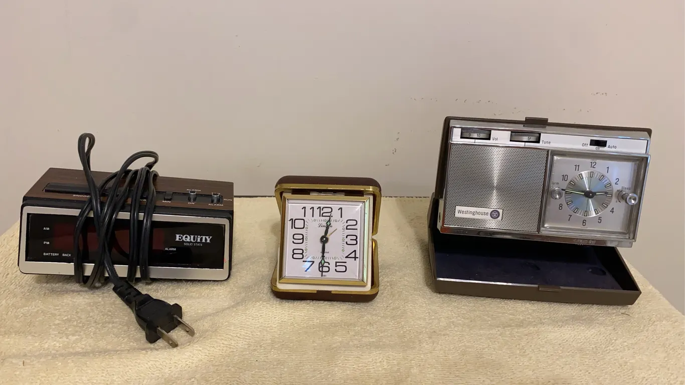 Vintage Westinghouse, Equity & Linden Alarm Clocks