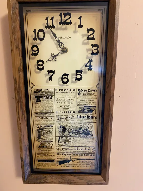 Vintage 1980s Verichron Newspaper Advertisement Wall Clock