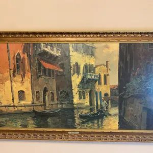 Gino Salviati Venetian Canal Scene – Framed Oil Painting