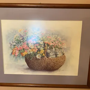 Vintage Wolf M. Otto Kittens & Wildflowers Framed Print