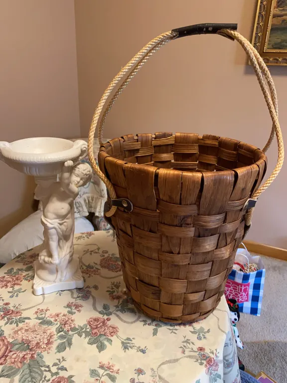 Inarco Italian Cherub Compote & Woven Basket