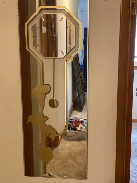 Vintage Mid-Century Modern Mirrored Pendulum Wall Clock