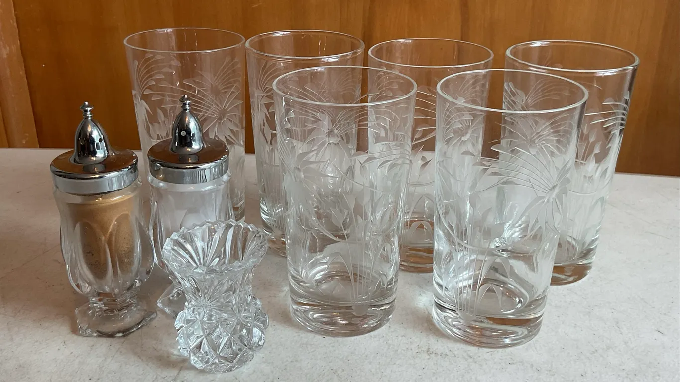 Vintage Crystal & Etched Glass Assortment