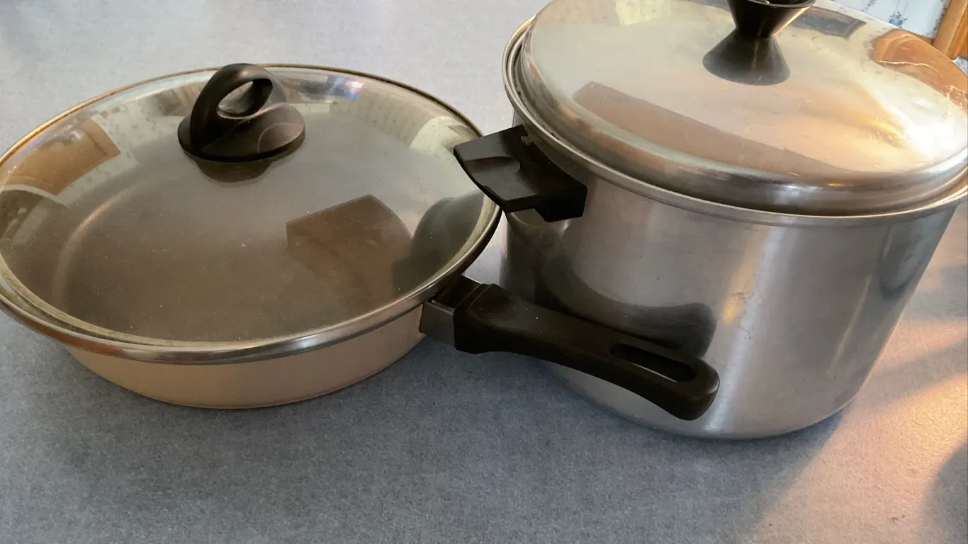 Stainless Steel Stock Pot & Covered Skillet