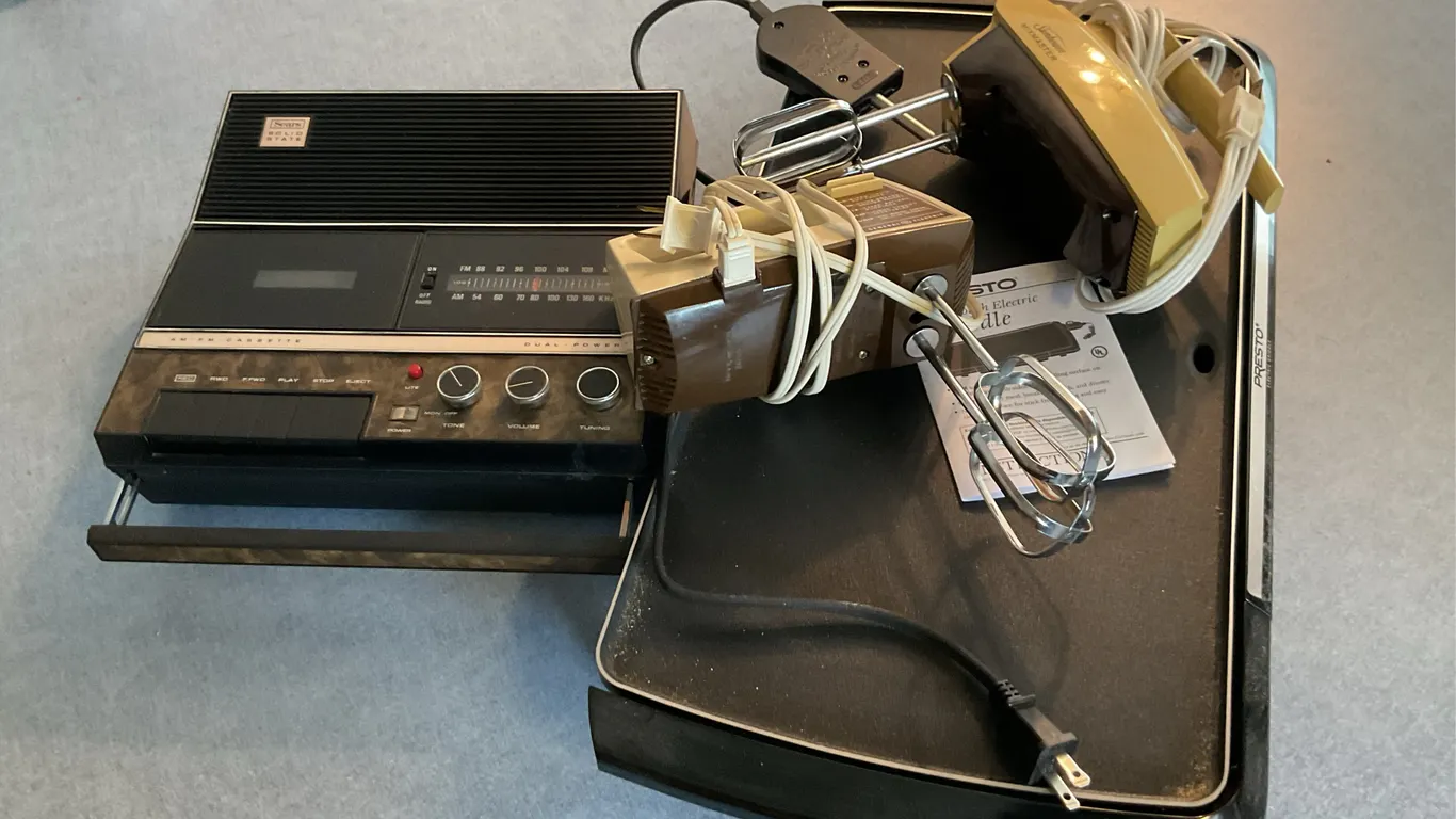 Vintage Sears Radio/Cassette, Hand Mixers & Presto Electric Griddle