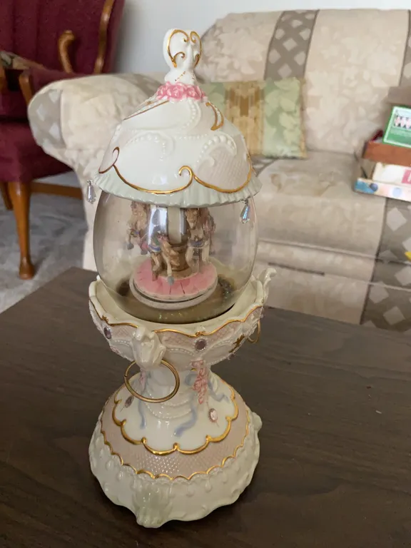 Decorative Carousel Horse Snow Globe Music Box