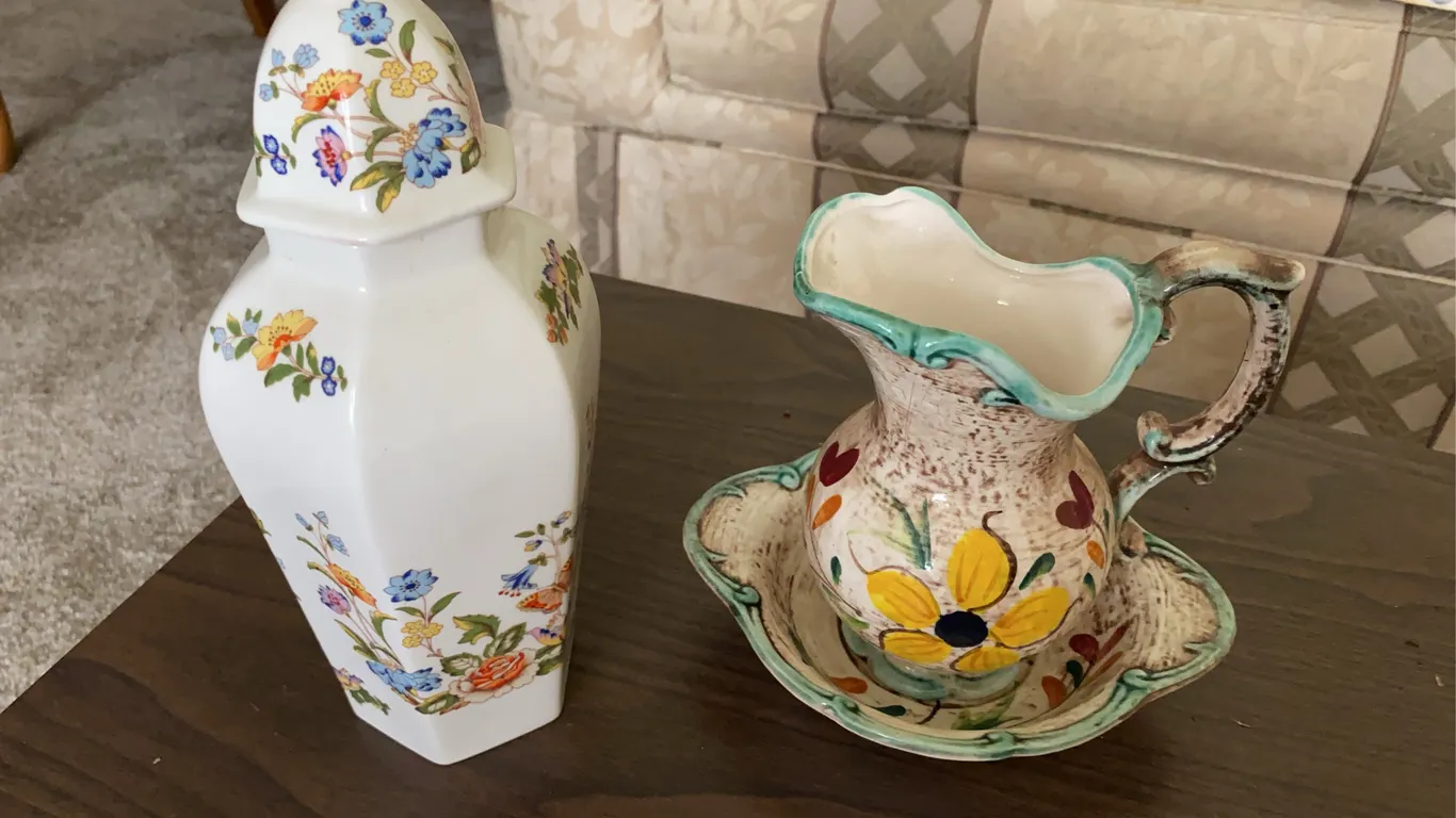 Aynsley Cottage Garden Ginger Jar & Napcoware Pitcher/Basin Set