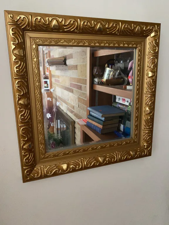 Ornate Gold-Tone Framed Wall Mirror