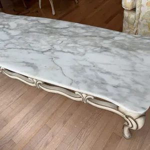 French Provincial marble top coffee table