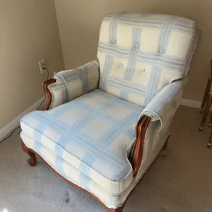 Vintage accent chair recovered