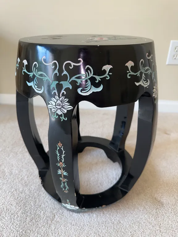 Asian inspired wood side table