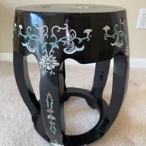 Asian inspired wood side table