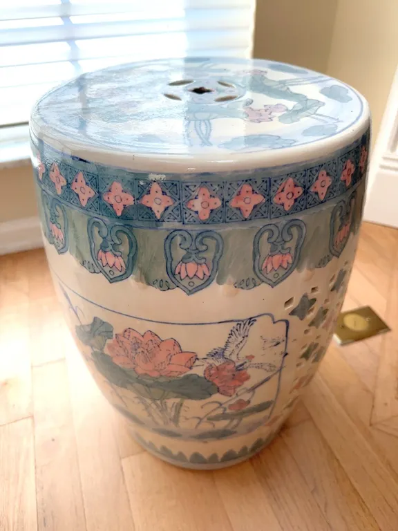 Asian ceramic barrel table
