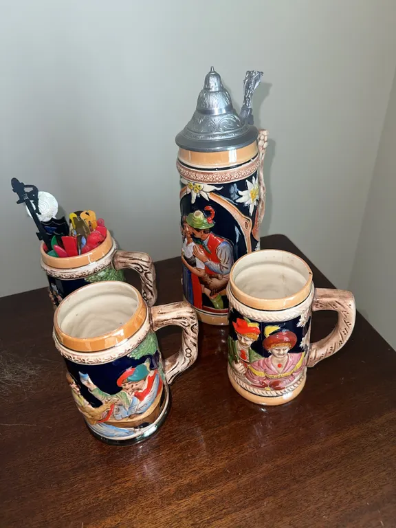 Four beer steins