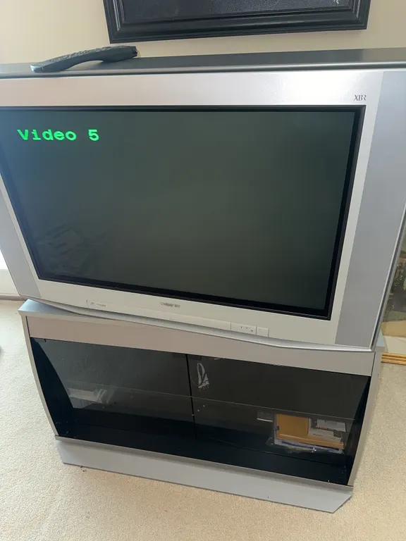 Vintage Sony fat TV with TV stand