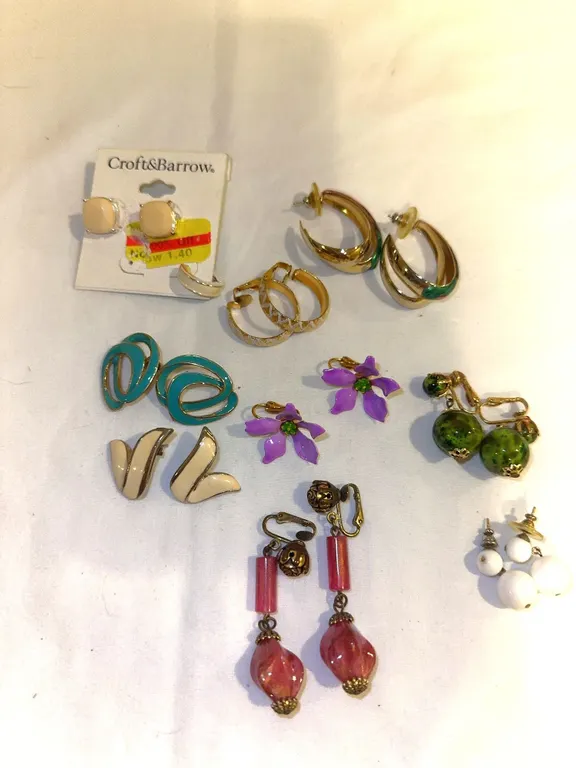 Vintage and newer earrings – enamel, etc.
