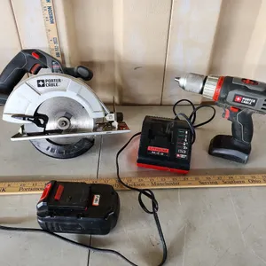 Porter Cable Circular Saw, Drill, 1 Battery, 1 Charger, Not Tested/Battery Needs Charged