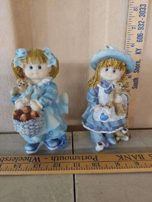 2 Resin Girl Figures 6" Tall