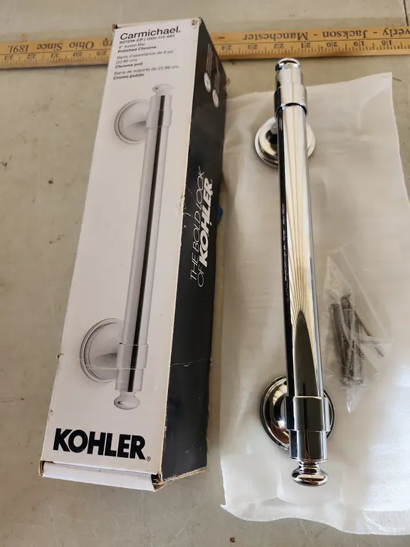 New Kohler Carmichael 9" Assist Bar Polished Chrome