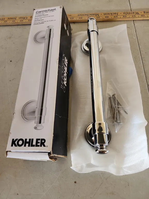 New Kohler Carmichael 9" Assist Bar Polished Chrome