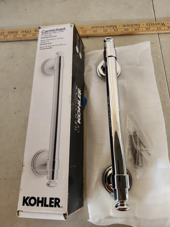 New Kohler Carmichael 9" Assist Bar Polished Chrome