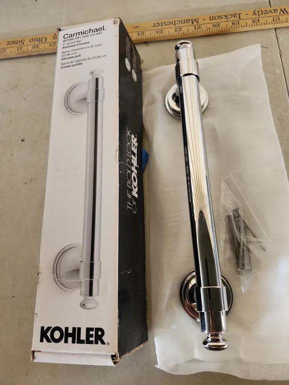New Kohler Carmichael 9" Assist Bar Polished Chrome