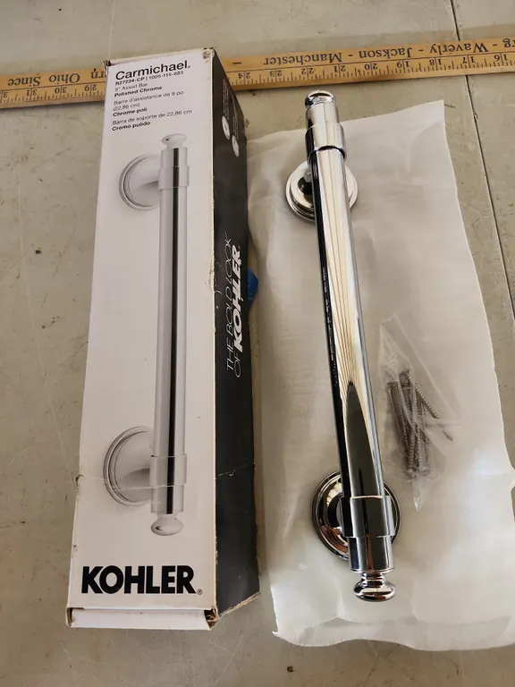 New Kohler Carmichael 9" Assist Bar Polished Chrome