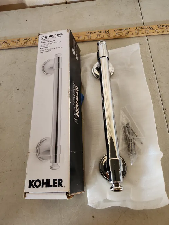 New Kohler Carmichael 9" Assist Bar Polished Chrome
