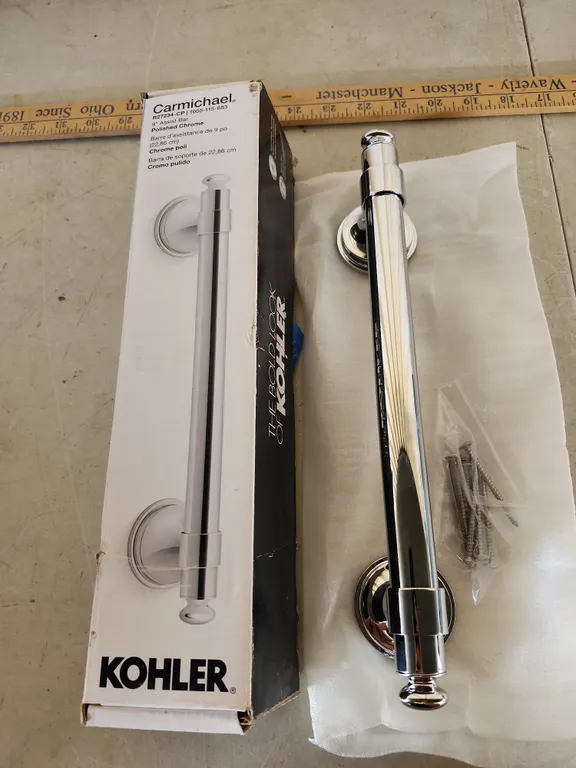 New Kohler Carmichael 9" Assist Bar Polished Chrome