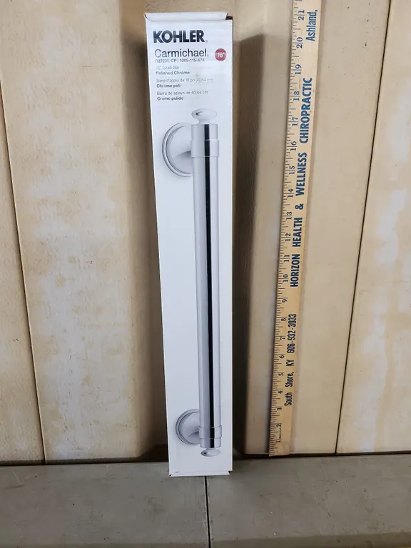 New Kohler Carmichael 16" Grab Bar Polished Chrome