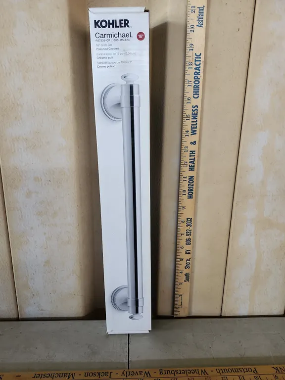 New Kohler Carmichael 16" Grab Bar Polished Chrome