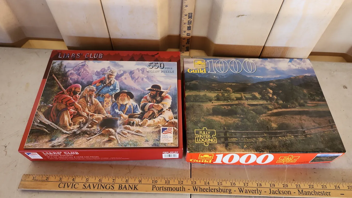 2 Opened Mountain Puzzles, 550 & 1000 Pc