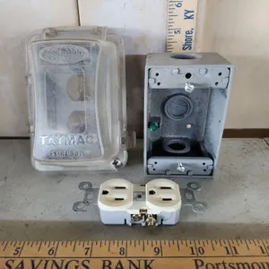 Electrical Weatherproof Box, Taymax Cover, & 15 Amp Receptacle