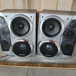Pair Of Sharp Speaker System, Subwoofer, Woofer, Tweeter, Super Tweeter Not Tested