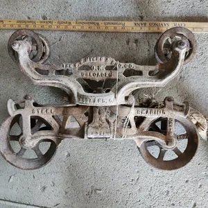 Antique F.E. Myers & Bro O.K. Unloader Cast Iron Hay Trolley/Pulley System Ashland, Ohio 22.5"X6.5"X