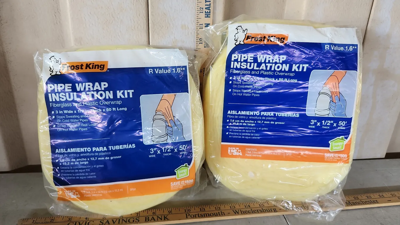 2 Pks Frost King Pipe Wrap Insulation 3"X0.5"X50'