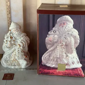 Large Lenox For The Holidays Florentine & Pearl Santa Cookie Jar In Box