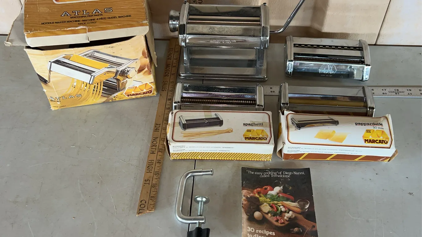 Vintage OMC Marcato Atlas Macchina Per Pasta Noodle Maker Machine, Made In Italy