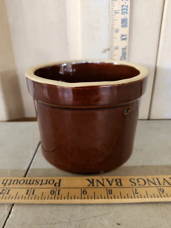 Vintage Cheese Crock No Lid 5.75"X4.25"