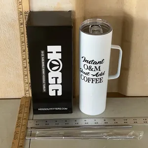 New Hogg 30oz Subliminal Skinny Hoggdle Tumbler Cup W/2 Metal Straws