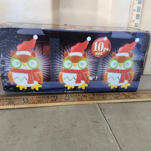 New Christmas Owl 10 Pc Light Set 14" Long