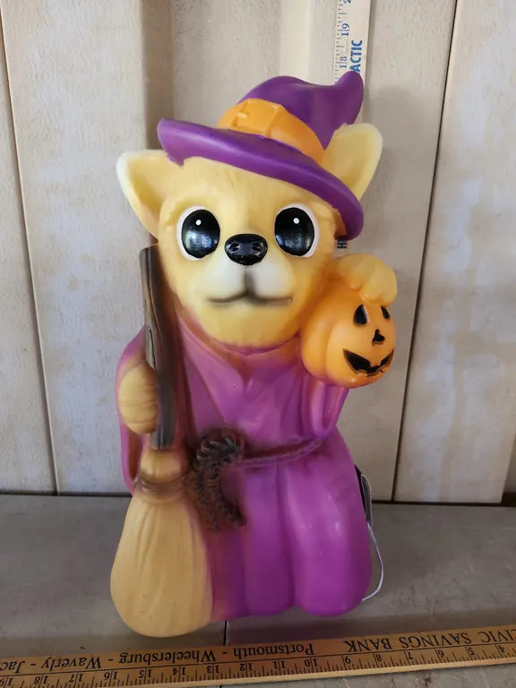 Pan Asian Company Lighted Dog Witch Blow Mold 17.5" Tall Battery Operated
