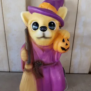 Pan Asian Company Lighted Dog Witch Blow Mold 17.5" Tall Battery Operated