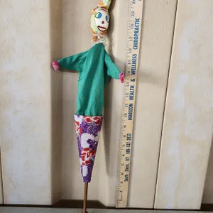 Vintage Pop-Up Clown Cone Puppet 20"Tall