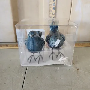 New Pair Ceramic Birds, Metal Feet