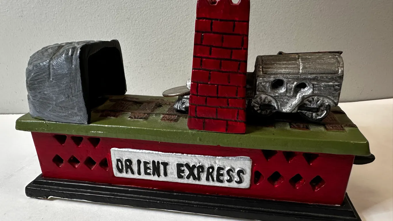 Orient Express Spring-Driven Cast Iron Bank