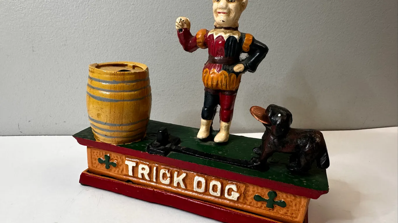 "Trick Dog" Mechanical Bank