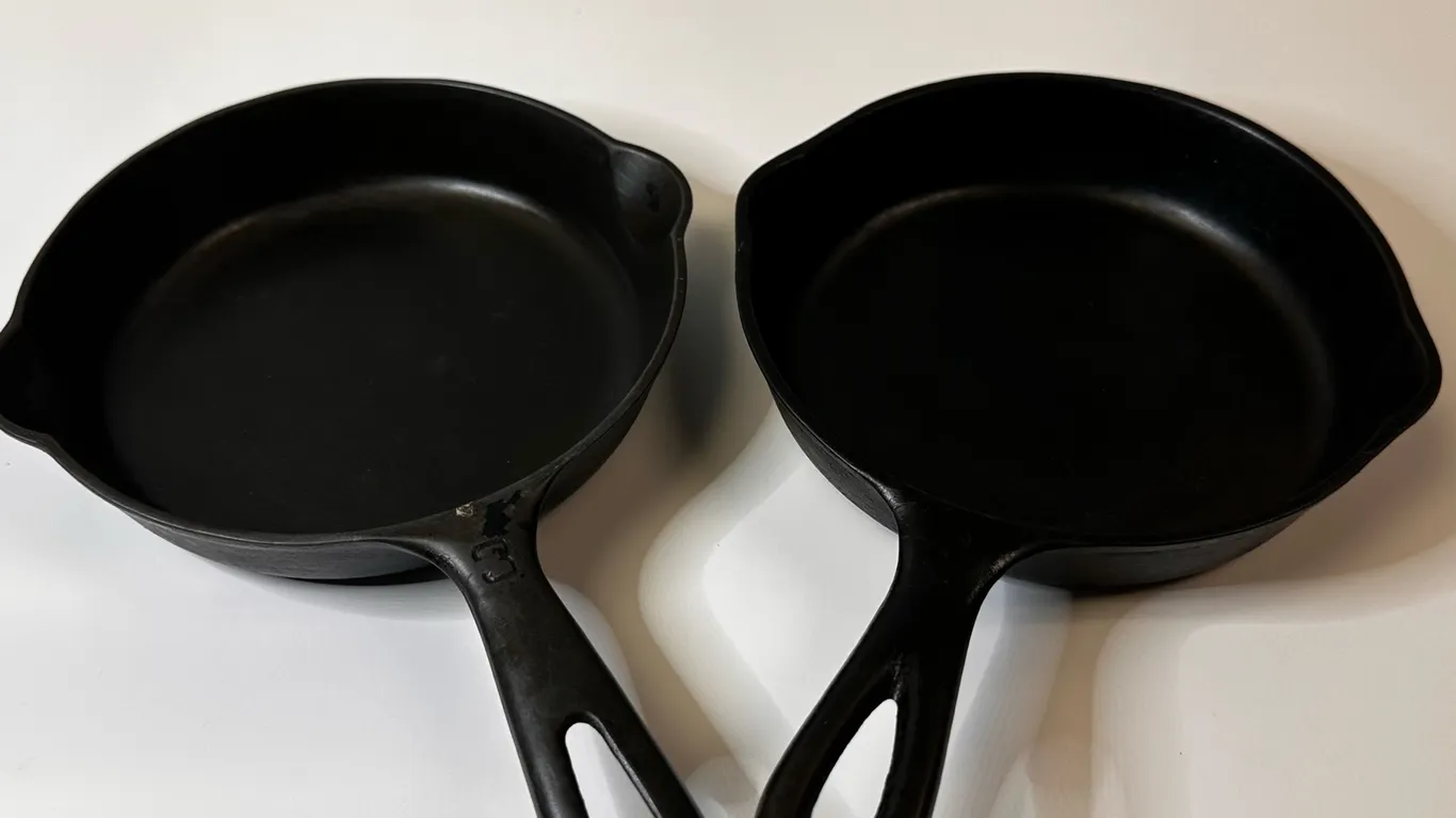 Two #3 Cast Iron Skillets - Griswold & Wagner