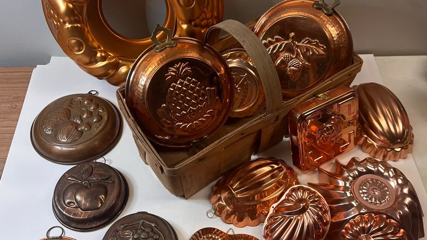 Copper Accessories and Vintage Fruit Basket